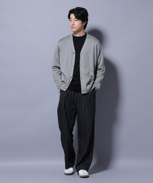 NANO universe（ナノユニバース）の「タスマニアウールミックスベーシックカーディガン（カーディガン/ボレロ・メンズ・ブラック/ネイビー/ブラウン/トップグレー・M/L/XL/S）」の17枚目の写真