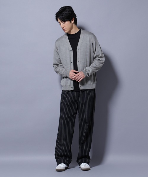 NANO universe（ナノユニバース）の「タスマニアウールミックスベーシックカーディガン（カーディガン/ボレロ・メンズ・ブラック/ネイビー/ブラウン/トップグレー・M/L/XL/S）」の19枚目の写真