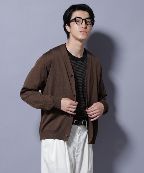 NANO universe（ナノユニバース）の「タスマニアウールミックスベーシックカーディガン（カーディガン/ボレロ・メンズ・ブラック/ネイビー/ブラウン/トップグレー・M/L/XL/S）」の21枚目の写真