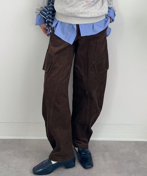 ZOZOMARKET(ゾゾマーケット)の「ZOZOMARKET by tomoka - コーデュロイバレルレッグツイストカーゴ(カーゴパンツ・レディース・ダークブラウン・マルチサイズ)」の13枚目の写真