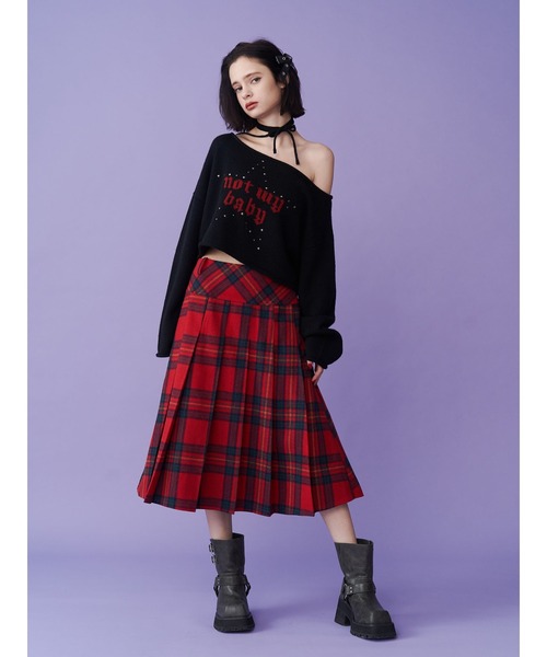 ジュエティ　赤ニット jouetie（ジュエティ） ニット セーター 「WEB限定」リボンジャガード