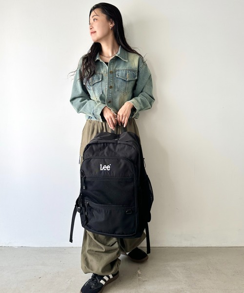 Lee/リー 撥水 フロントポケットリュック/デイパック/ロゴ刺繍/大容量