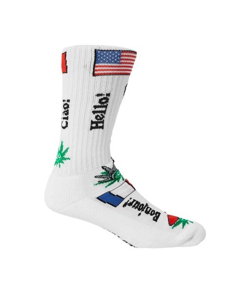 HUF(ハフ)の「GREEN BUDDY TOURIST SOCKS(ソックス/靴下・メンズ・ブラック/ホワイト・O/S)」の7枚目の写真