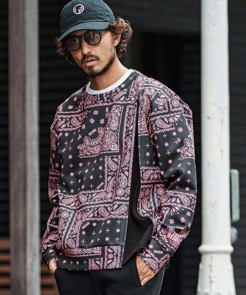 felkod(フィルコッド)の「msw1750-Bandana Cardboard Knit Zip Accent Pullover トレーナー(F25F100)(スウェット・メンズ・ホワイト/ライトグレー/ブラック・S/M/L)」の15枚目の写真