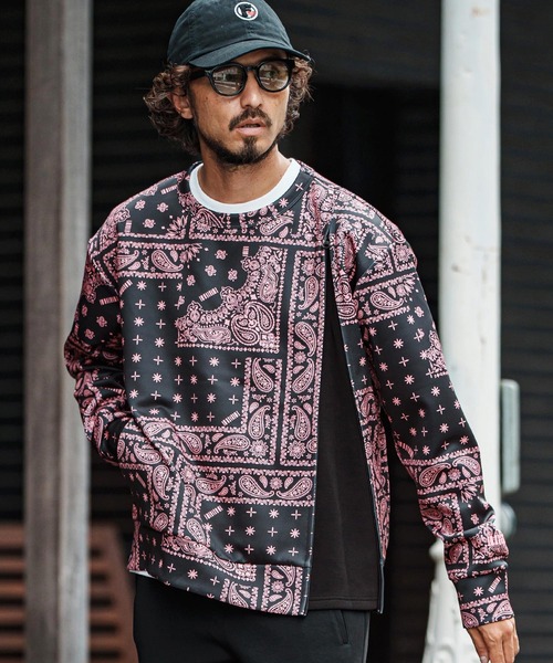 felkod(フィルコッド)の「msw1750-Bandana Cardboard Knit Zip Accent Pullover トレーナー(F25F100)(スウェット・メンズ・ホワイト/ライトグレー/ブラック・S/M/L)」の17枚目の写真