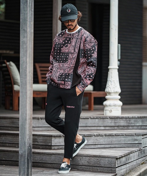 felkod(フィルコッド)の「msw1750-Bandana Cardboard Knit Zip Accent Pullover トレーナー(F25F100)(スウェット・メンズ・ホワイト/ライトグレー/ブラック・S/M/L)」の18枚目の写真
