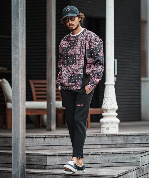 felkod(フィルコッド)の「msw1750-Bandana Cardboard Knit Zip Accent Pullover トレーナー(F25F100)(スウェット・メンズ・ホワイト/ライトグレー/ブラック・S/M/L)」の19枚目の写真