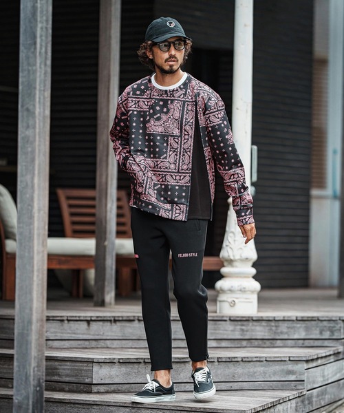 felkod(フィルコッド)の「msw1750-Bandana Cardboard Knit Zip Accent Pullover トレーナー(F25F100)(スウェット・メンズ・ホワイト/ライトグレー/ブラック・S/M/L)」の20枚目の写真