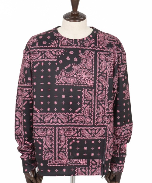 felkod(フィルコッド)の「msw1750-Bandana Cardboard Knit Zip Accent Pullover トレーナー(F25F100)(スウェット・メンズ・ホワイト/ライトグレー/ブラック・S/M/L)」の21枚目の写真