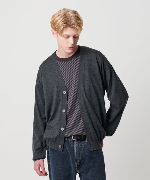 セール】SPIFFY ウール 4B Vネック カーディガン ウォッシャブル