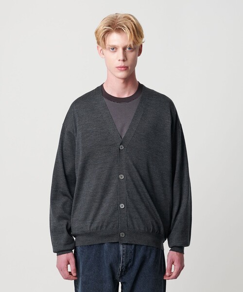 セール】SPIFFY ウール 4B Vネック カーディガン ウォッシャブル