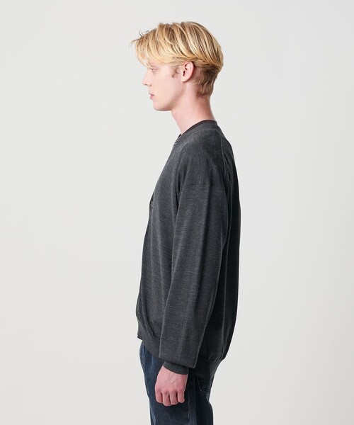 BEAUTY&YOUTH UNITED ARROWS（ビューティーアンドユースユナイテッドアローズ）の「SPIFFY ウール 4B Vネック カーディガン ウォッシャブル（カーディガン/ボレロ・メンズ・ライトブルー/ダークグレー・S/M/XL/L）」の9枚目の写真