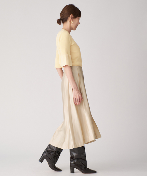 VERMEIL par iena（ヴェルメイユパーイエナ）の「cotton stretch RIB プルオーバー（ニット/セーター・レディース・アイボリー/ブラウン/ネイビー・FREE）」の8枚目の写真