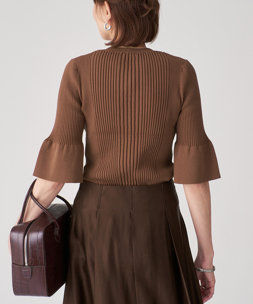 VERMEIL par iena（ヴェルメイユパーイエナ）の「cotton stretch RIB プルオーバー（ニット/セーター・レディース・アイボリー/ブラウン/ネイビー・FREE）」の17枚目の写真