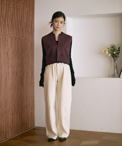 Firsthand（ファーストハンド）の「Firsthand/ファーストハンド オーガニックコットン レース スウェットベスト / 裏毛スウェット（ベスト・レディース・ブラック/グレー/ブラウン・ONE SIZE）」の20枚目の写真