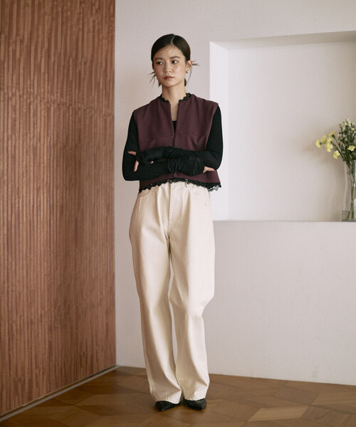 Firsthand（ファーストハンド）の「Firsthand/ファーストハンド オーガニックコットン レース スウェットベスト / 裏毛スウェット（ベスト・レディース・ブラック/グレー/ブラウン・ONE SIZE）」の21枚目の写真