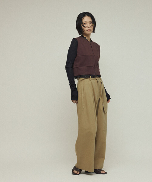 Firsthand(ファーストハンド)の「Firsthand/ファーストハンド オーガニックコットン レース スウェットベスト / 裏毛スウェット(ベスト・レディース・ブラック/グレー/ブラウン・ONE SIZE)」の16枚目の写真