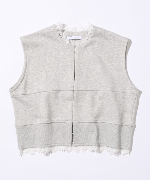 Firsthand(ファーストハンド)の「Firsthand/ファーストハンド オーガニックコットン レース スウェットベスト / 裏毛スウェット(ベスト・レディース・ブラック/グレー/ブラウン・ONE SIZE)」の14枚目の写真