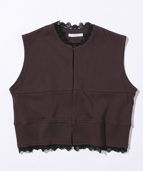 Firsthand(ファーストハンド)の「Firsthand/ファーストハンド オーガニックコットン レース スウェットベスト / 裏毛スウェット(ベスト・レディース・ブラック/グレー/ブラウン・ONE SIZE)」の12枚目の写真