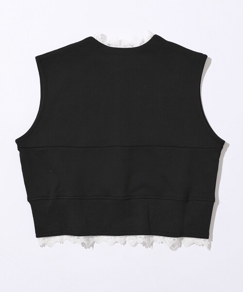 Firsthand(ファーストハンド)の「Firsthand/ファーストハンド オーガニックコットン レース スウェットベスト / 裏毛スウェット(ベスト・レディース・ブラック/グレー/ブラウン・ONE SIZE)」の6枚目の写真