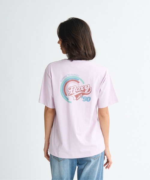 ROXY(ロキシー)の「RETRO RAINBOW TEE /ロキシーバックプリント半袖Tシャツ(Tシャツ/カットソー・レディース・ピンク/ホワイト・MEDIUM/LARGE/X-LARGE)」の1枚目の写真