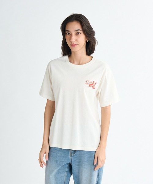 ROXY(ロキシー)の「RETRO RAINBOW TEE /ロキシーバックプリント半袖Tシャツ(Tシャツ/カットソー・レディース・ピンク/ホワイト・MEDIUM/LARGE/X-LARGE)」の6枚目の写真