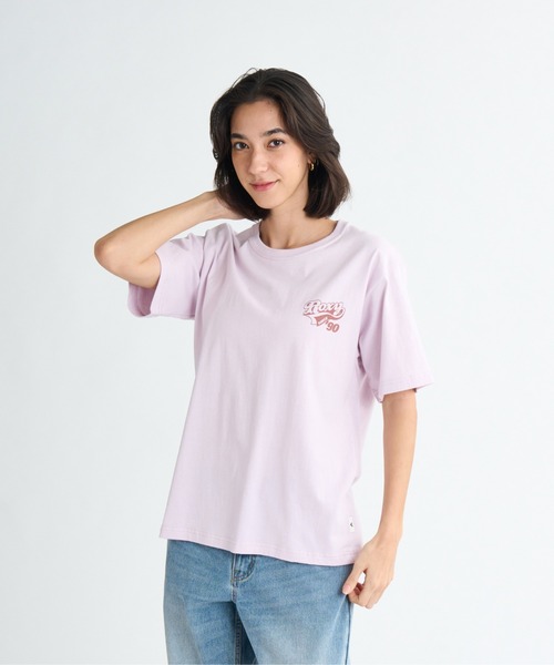 ROXY(ロキシー)の「RETRO RAINBOW TEE /ロキシーバックプリント半袖Tシャツ(Tシャツ/カットソー・レディース・ピンク/ホワイト・MEDIUM/LARGE/X-LARGE)」の10枚目の写真