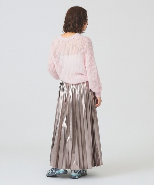 Ray BEAMS（レイビームス）の「メタリックプリーツスカート（スカート・レディース・ブラック/シルバー・1/0）」の3枚目の写真