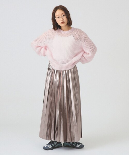 Ray BEAMS（レイビームス）の「メタリックプリーツスカート（スカート・レディース・ブラック/シルバー・1/0）」の5枚目の写真