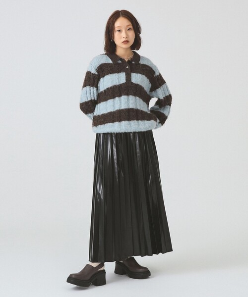 Ray BEAMS（レイビームス）の「メタリックプリーツスカート（スカート・レディース・ブラック/シルバー・1/0）」の7枚目の写真