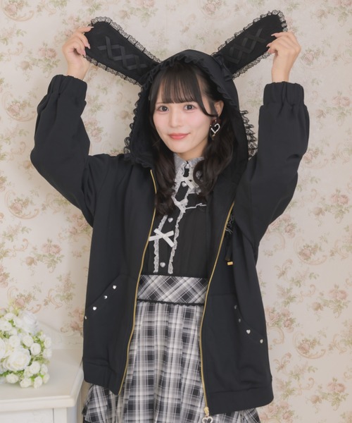 うさ耳ZIPパーカー（パーカー）｜ROJITA（ロジータ）のファッション