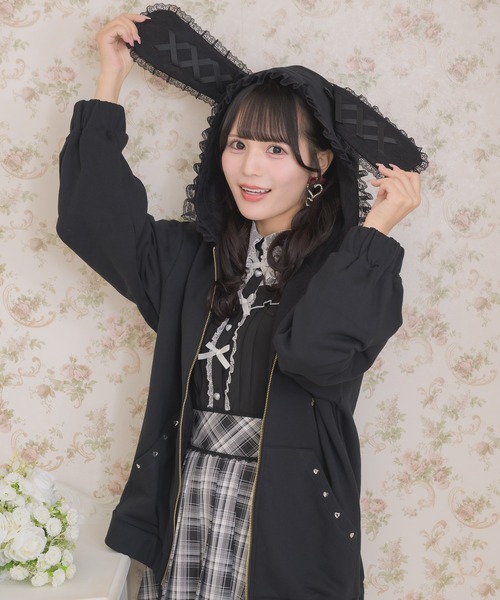 うさ耳ZIPパーカー（パーカー）｜ROJITA（ロジータ）のファッション