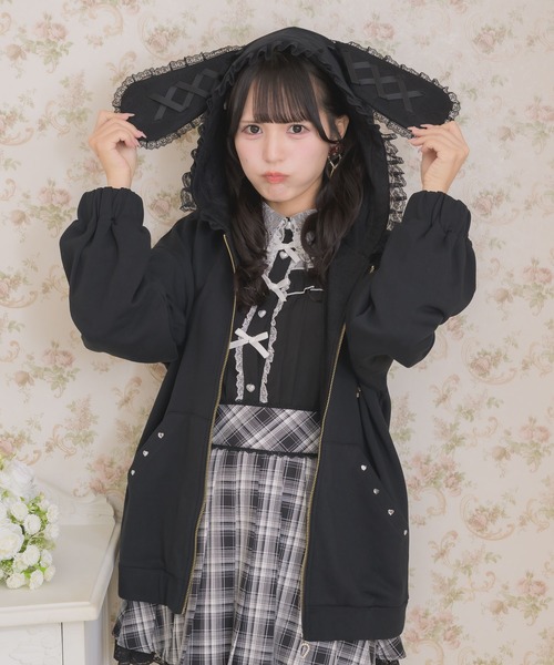 うさ耳ZIPパーカー（パーカー）｜ROJITA（ロジータ）の