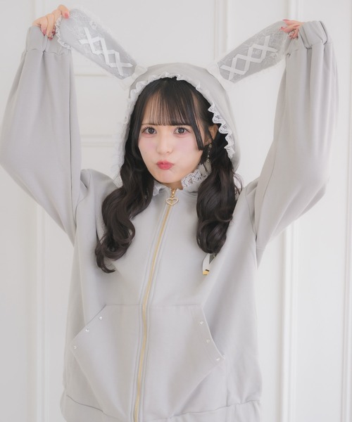 うさ耳ZIPパーカー（パーカー）｜ROJITA（ロジータ）のファッション