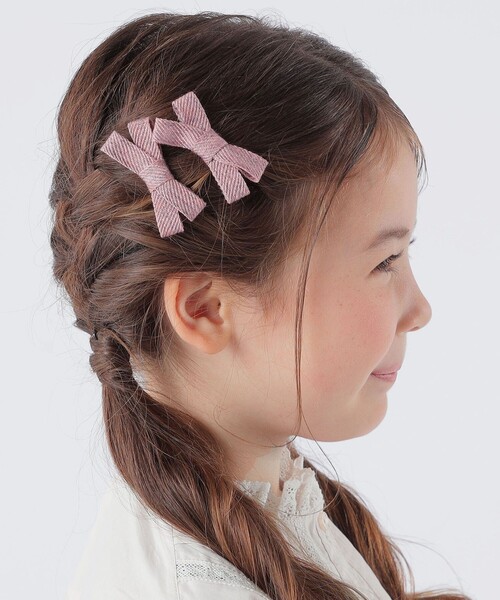 SHIPS（シップス）の「SHIPS KIDS:ツイル リボン ヘアピン セット（ヘアピン・キッズ・ピンク系その他/ダークグレー/ブルー系その他・ONE SIZE）」の5枚目の写真