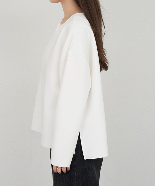 SHENERY（シーナリー）の「【インフルエンサー＠tsuru00コラボ】スキッパーポンチプルオーバー（スウェット・レディース・ホワイト/ブラック/グレー/グレー系その他・FREE）」の11枚目の写真