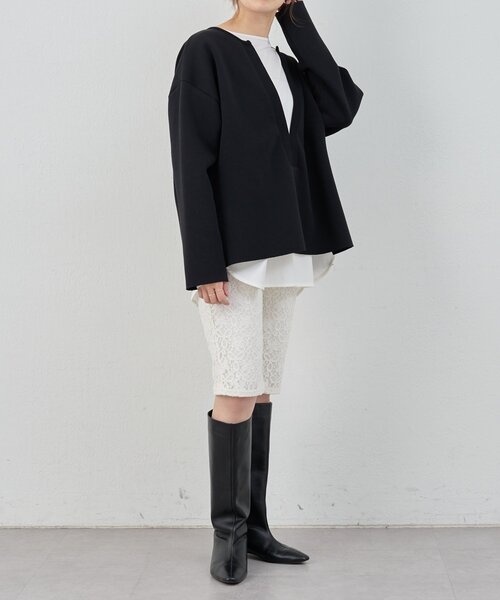 SHENERY（シーナリー）の「【インフルエンサー＠tsuru00コラボ】スキッパーポンチプルオーバー（スウェット・レディース・ホワイト/ブラック/グレー/グレー系その他・FREE）」の17枚目の写真