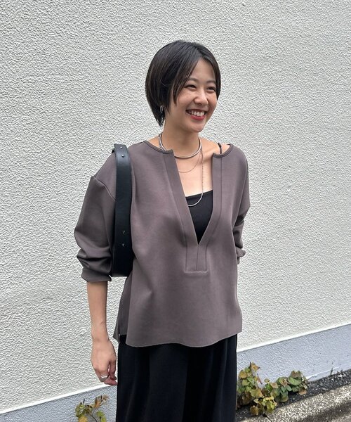 SHENERY ＠tsuru00コラボ スキッパーポンチプルオーバー セール】【インフルエンサー＠tsuru00コラボ】スキッパーポンチプル