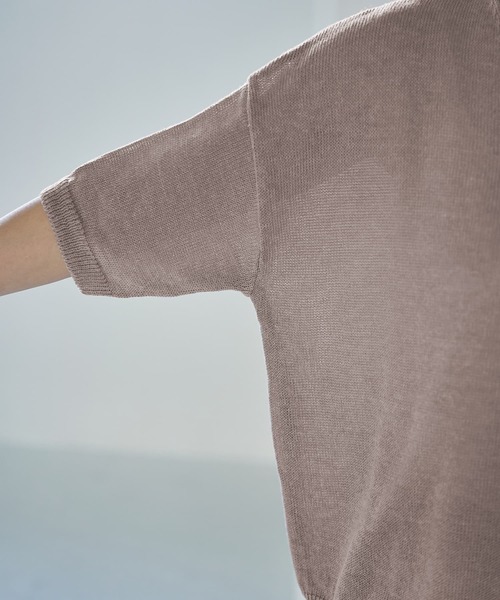 MUSE URBAN Vネック ニット ブラウン リネン混 MUSE URBAN Vネック ニット ブラウン リネン混 楽天市場