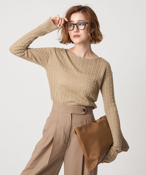 conte＞ケーブル ボートネックニット（ニット/セーター）｜conte