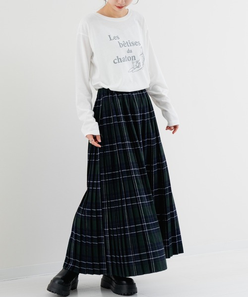 refinedworks（リファインドワークス）の「【refinedworks】猫プリント が可愛い ロンT（Tシャツ/カットソー・レディース・ブラック/ホワイト・FREE）」の6枚目の写真