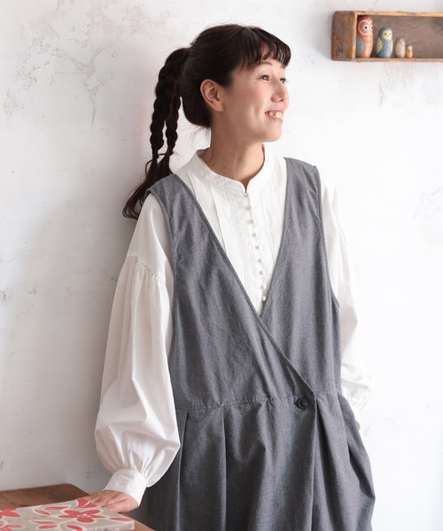 soulberry（ソウルベリー）の「はいいろフクロウのサロペット（サロペット/オーバーオール・レディース・杢グレー・M/L/LL/3L/4L/5L）」の14枚目の写真