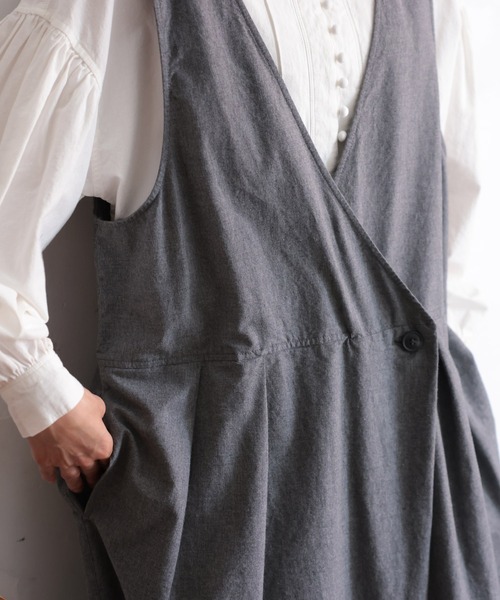 soulberry（ソウルベリー）の「はいいろフクロウのサロペット（サロペット/オーバーオール・レディース・杢グレー・M/L/LL/3L/4L/5L）」の10枚目の写真