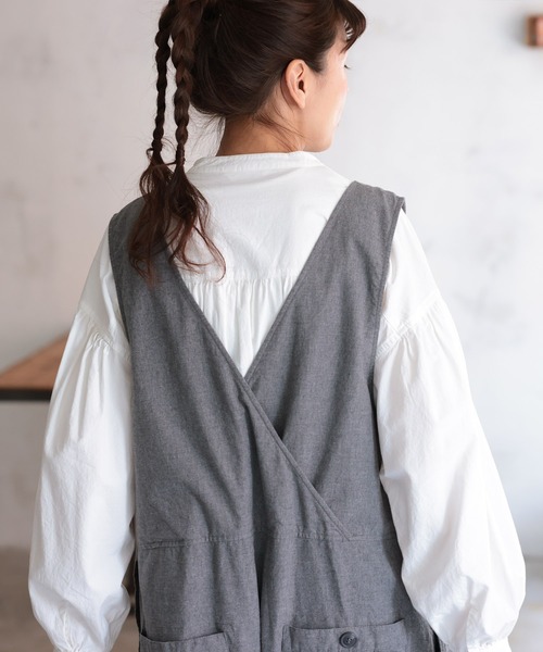 soulberry（ソウルベリー）の「はいいろフクロウのサロペット（サロペット/オーバーオール・レディース・杢グレー・M/L/LL/3L/4L/5L）」の9枚目の写真