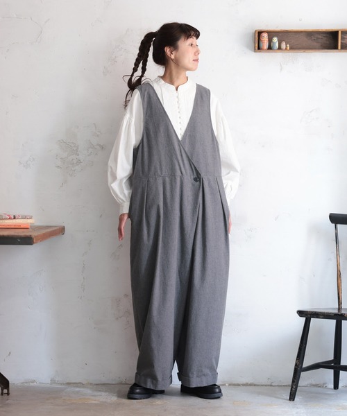 soulberry（ソウルベリー）の「はいいろフクロウのサロペット（サロペット/オーバーオール・レディース・杢グレー・M/L/LL/3L/4L/5L）」の13枚目の写真