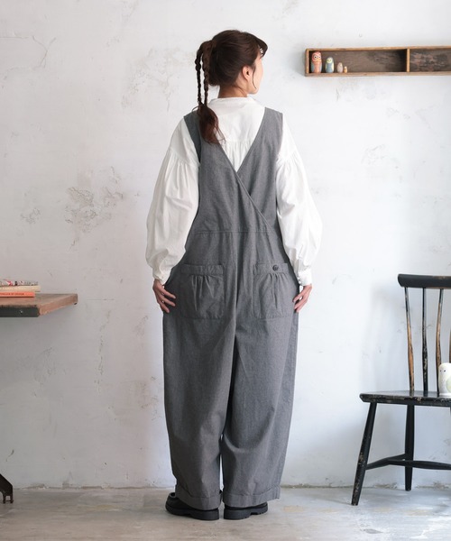 soulberry（ソウルベリー）の「はいいろフクロウのサロペット（サロペット/オーバーオール・レディース・杢グレー・M/L/LL/3L/4L/5L）」の8枚目の写真