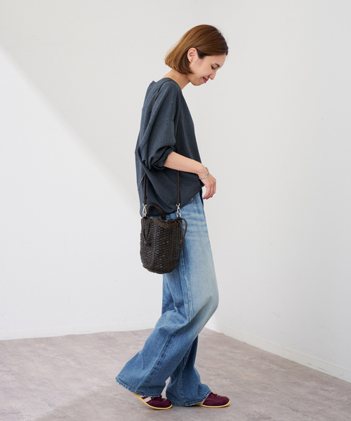 FRAMeWORK（フレームワーク）の「THE BAGMATI/ ザバグマティ 別注SHOULDER付きleather編みバッグ（ハンドバッグ・レディース・ブラウン/ブラック・FREE）」の6枚目の写真