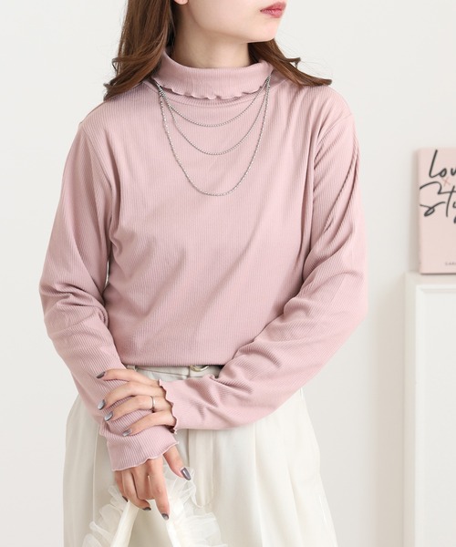 myke(ミーカ)の「myke 起毛リブ タートルネックロンT(Tシャツ/カットソー・レディース・モカ/ピンク/ライトグレー/アイボリー/ブラック・M)」の5枚目の写真
