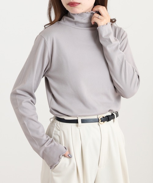myke(ミーカ)の「myke 起毛リブ タートルネックロンT(Tシャツ/カットソー・レディース・モカ/ピンク/ライトグレー/アイボリー/ブラック・M)」の14枚目の写真