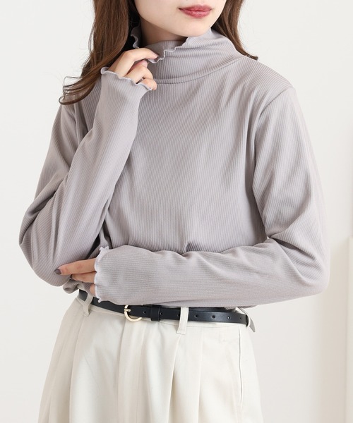myke(ミーカ)の「myke 起毛リブ タートルネックロンT(Tシャツ/カットソー・レディース・モカ/ピンク/ライトグレー/アイボリー/ブラック・M)」の11枚目の写真